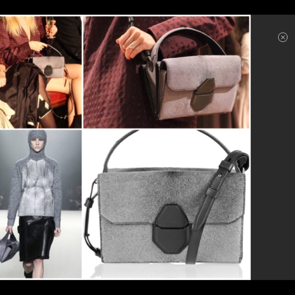 Alexander Wang rare Racketeer gray calf hair bag